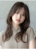 大人可愛い20代30代40代小顔前髪ウルフレイヤーミディアム