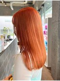 ダブルカラーオレンジベージュカラーケアブリーチ韓国ハイトーン