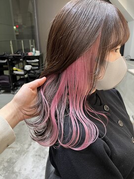 ロンド 表参道店(Lond) 【Lond表参道倉崎涼】インナーカラーピンク　イヤリングカラー