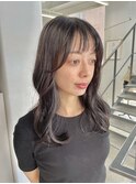 大人可愛い大人美人くすみカラー暗めアッシュベージュ