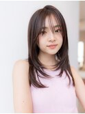 くびれヘア/顔まわりレイヤー/大人かわいい/レイヤースタイル