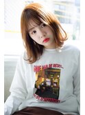 rileyワンカール外はねロブ×肌映えブラウンベージュ