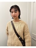 マロンベージュ+ヘアアレンジ