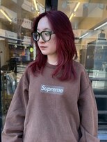 アンダーカレント(undercurrent)&nbsp;レッドカラー レッドブラウン ブリーチ レイヤー デザインカラー