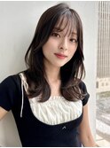 くびれヘアロングレイヤー顔まわりカットアッシュグレージュ