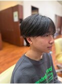 ワックスなし爽やかセンターパートショートウルフ