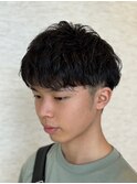 【刈り上げマッシュ×くせ毛風パーマ】