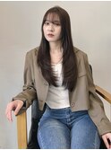 ロングレイヤーカット＊オリーブページュ