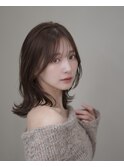 透明感カラー×小顔カット、パーマ