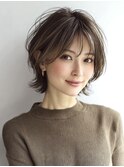 ◇大人可愛い20代30代40代50代前下がりショートボブ丸みショート
