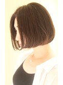 30代40代人気 お手入れ簡単フラットボブ　ワンカールボブ