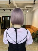 非常に可愛い！mini bobスタイル！_透け感ラベンダーアッシュ_
