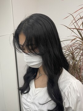ノートエートル 西金沢(Nought etre) 20代30代韓国くびれヘアロングヘア黒髪カタログツヤ髪スタイル