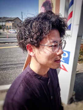 ラボーテイサミヘアーイースト(La.beaut'e ISAMI HAIR EAST) MEN’S HAIRハイライトマッシュパーマ〈理容室〉東浦和メンズ