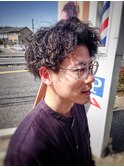 MEN’S HAIRハイライトマッシュパーマ〈理容室〉東浦和メンズ