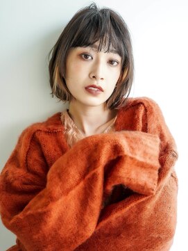 トクテ 吉祥寺(tokute) くびレイヤーエモージュ前髪モテベージュレイヤーミディ/吉祥寺