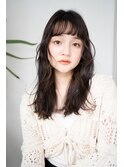 暗髪ロングの顔まわりカットで垢抜けパーマ・・・HINATA