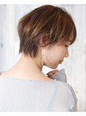 ナチュラルハイトーンのフレンチショート（サイド）