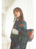 浴衣ヘアアレンジハーフアップ着付