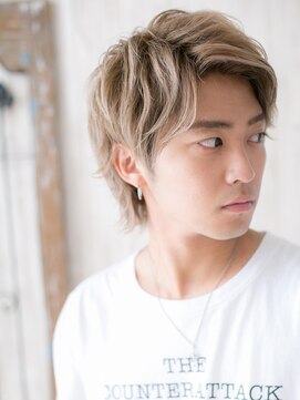 モッズヘア メン 上尾東口店(mod's hair men) 波巻きパーマホワイトブロンドカジュアルショートX上尾