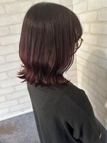 ルノン フィージュ(LUNON fieju)&nbsp;肩下外ハネスタイル/ピンクブラウン/レッドピンク