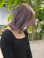 サンク 原宿 表参道(cinq)&nbsp;ミルクティーベージュハイトーンボブケアブリーチ顔周りレイヤー