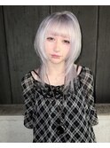 レイヤーカット/ウルフ/ホワイトブロンド/外ハネボブ/美髪