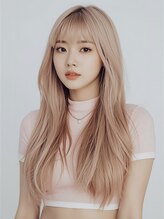アジールヘア 所沢プロペ通り店(agir hair) ハイトーンロング◎透明感ミルクティーベージュ韓国風