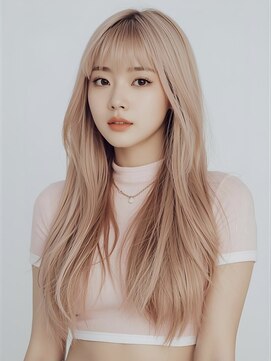 アジールヘア 所沢プロペ通り店(agir hair) ハイトーンロング◎透明感ミルクティーベージュ韓国風
