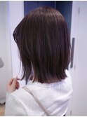 深みラベンダー くびれボブ レイヤー ハッシュカット パープル