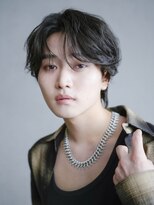 アイティーバイアルバム 下北沢店(IT by ALBUM)&nbsp;ブルーブラック刈り上げセンターパートサーフカール_F0687