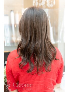 ♪オリーブグレー小顔レイヤーカットクラゲヘアーココアベージュ