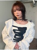 ハッシュカットブリーチデザインカラーレイヤーダブルカラー