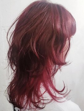 ブロック ジャポン(bloc japon) ボルドーローズくびれミディウルフ/インナーカラー