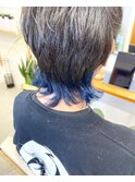 ウルフカット×インナーブルー