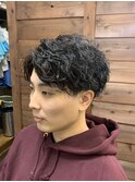 MEN’S HAIRハイライトマッシュパーマ〈理容室〉東浦和メンズ