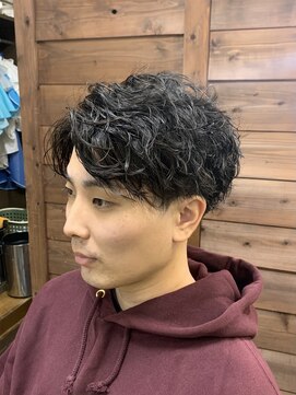 ラボーテイサミヘアーイースト(La.beaut'e ISAMI HAIR EAST) MEN’S HAIRハイライトマッシュパーマ〈理容室〉東浦和メンズ