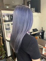 ヘアー リードレス(hair Re:dress) ストレートロングサラツヤ髪ブルーカラー透明感