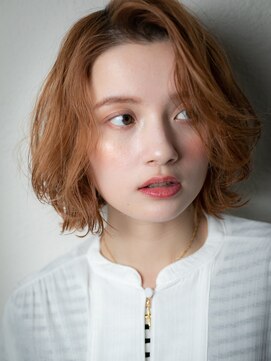 カバーヘアアンドスパ ブリス 浦和(COVER HAIR&SPA bliss) 外国人風オンブレカーキベージュかきあげボブv浦和10代20代30代