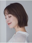 レイヤーボブ似合わせカットイメチェングレージュフルバング