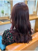 【Liko　池袋東口店】バイオレッドブラウン　コテ巻き　暗髪