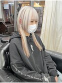 ホワイトカラー×シールエクステブラウンメッシュ