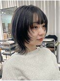 ウルフ　フェイスレイヤー　暗髪　奈良市　田村梨乃　奈良美容室