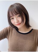 レイヤーボブ/くびれボブ/フェイスレイヤー/オリーブブラウン