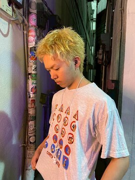 アース 高円寺店(HAIR & MAKE EARTH) スパイキーショート×ライムイエロー｛@02st96 ｝