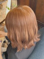 ヘアー ワークス ボナ 前橋店(HAIR WORKS bona.)&nbsp;光に透けるような暖色カラーで、肌トーンをアップ◎ミディボブ