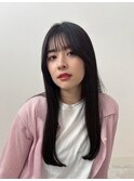 暗髪ストレート
