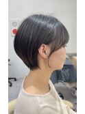 大人可愛い20代30代40代黒髪前下がりショートボブ丸みショート◎