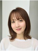 表参道酸性ストレートパーマ艶髪ミディアムレイヤーベージュ40代