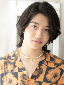 トニーアンドガイ メン 与野駅前店(TONI&GUY MEN) 大人カジュアルかき上げブラックサーフカールパーマウルフh与野